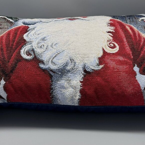 Caldeira Christmas Santa Claus Holiday Village Decorative Pillow Tapestry 14x26 - Picture 4 of 12